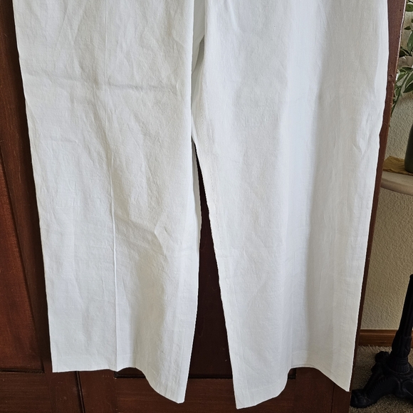 Theory Relaxed Pull-on Pants, White Crunch Size 12 Nwt - Picture 10 of 16